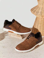 Baskets homme à empiècements - Marron
