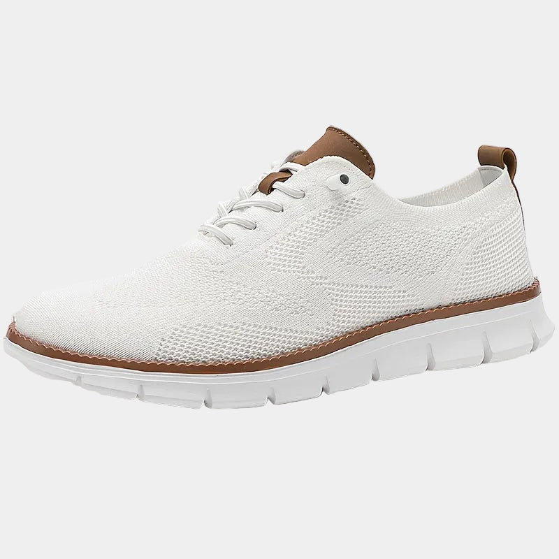 Baskets homme à lacets en maille - Blanc