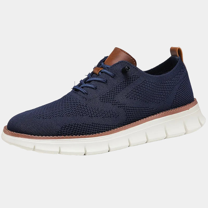 Baskets homme à lacets en maille - Bleu marine