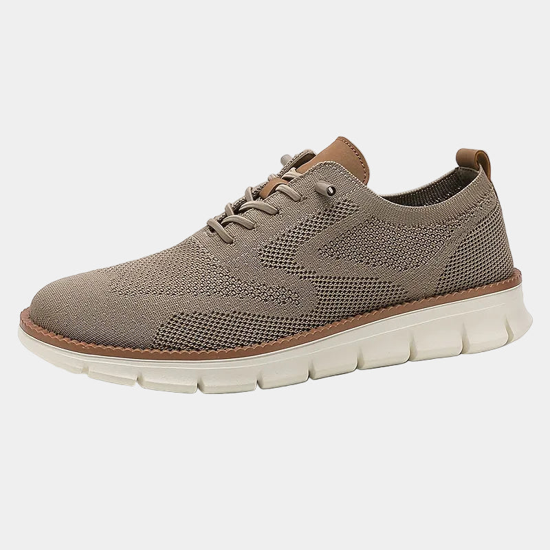 Baskets homme à lacets en maille - Kaki