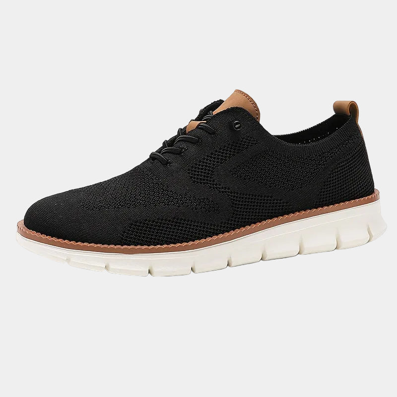Baskets homme à lacets en maille - Noir