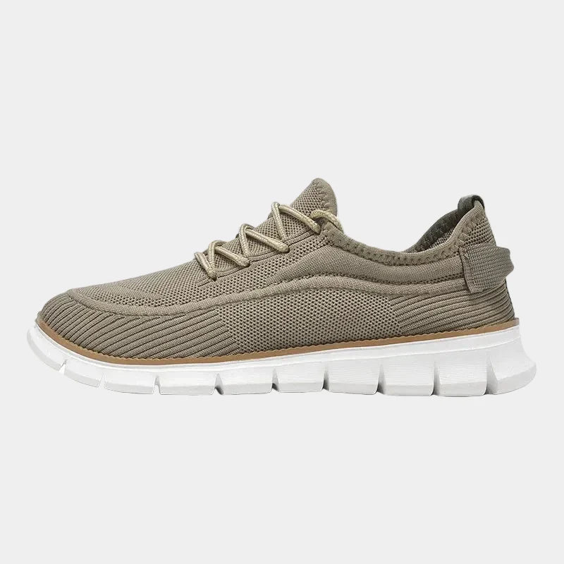 Baskets homme à lacets maille - Kaki