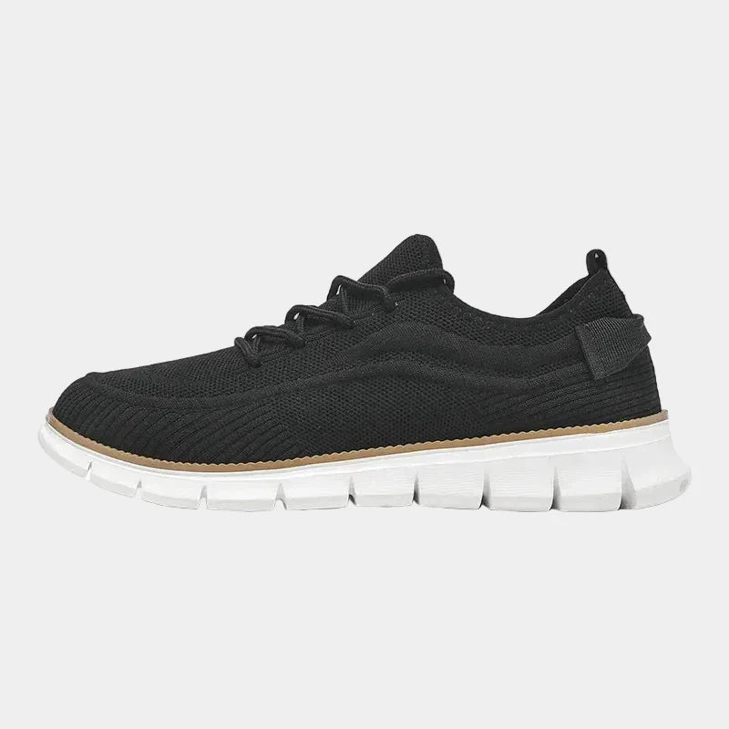 Baskets homme à lacets maille - Noir