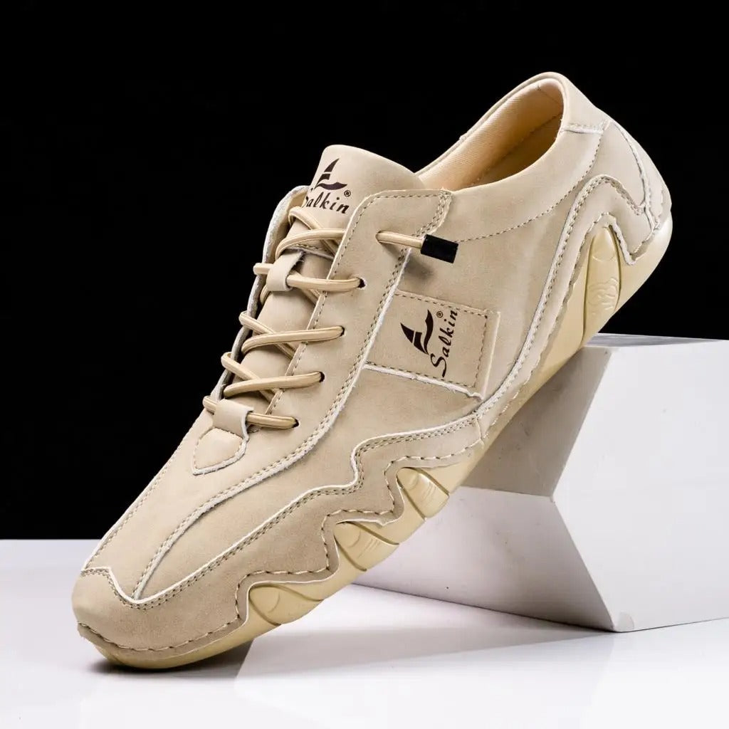 Baskets homme à lacets ondulées - Beige