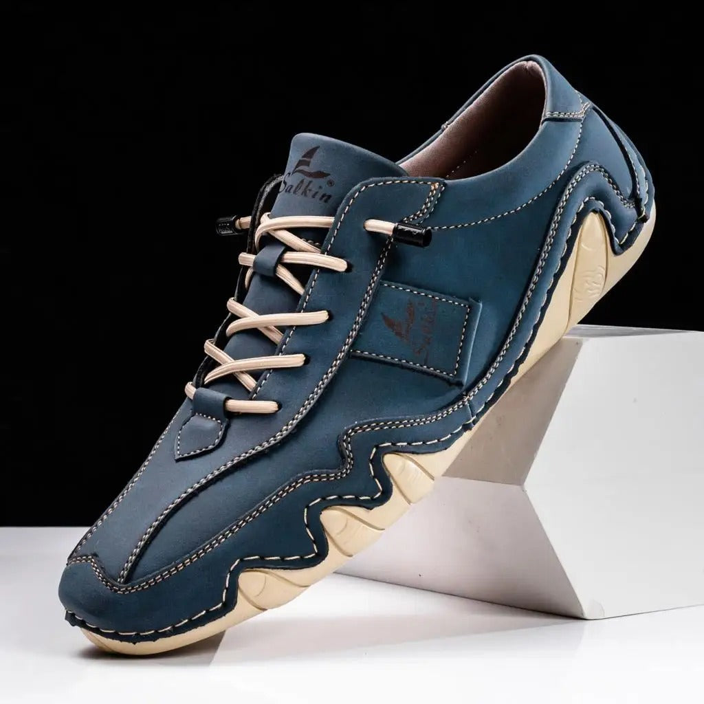 Baskets homme à lacets ondulées - Bleu