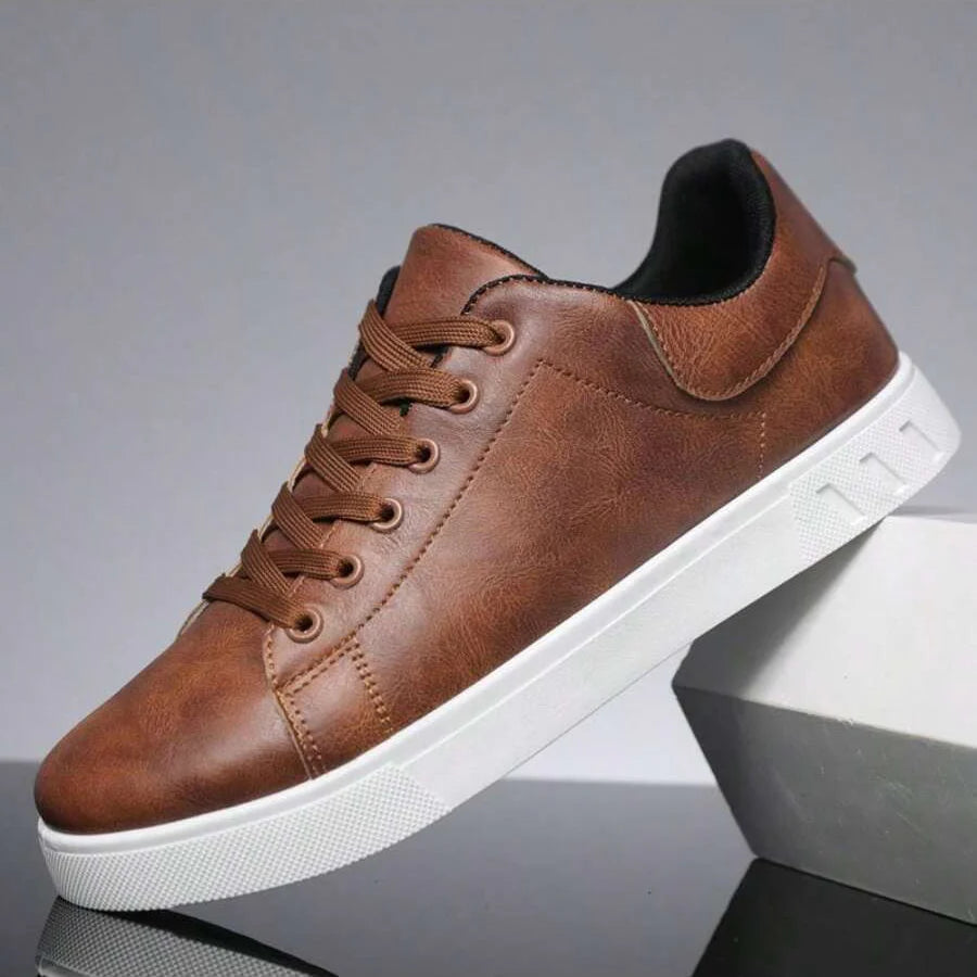 Baskets homme basses à lacets - Marron