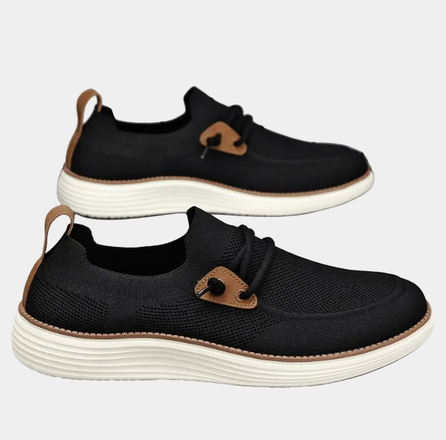 Baskets homme empeigne ajourée - Noir