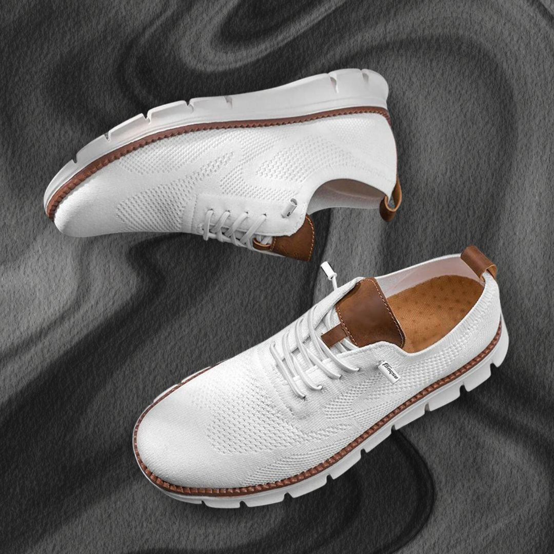 Baskets homme maille à lacets - Blanc