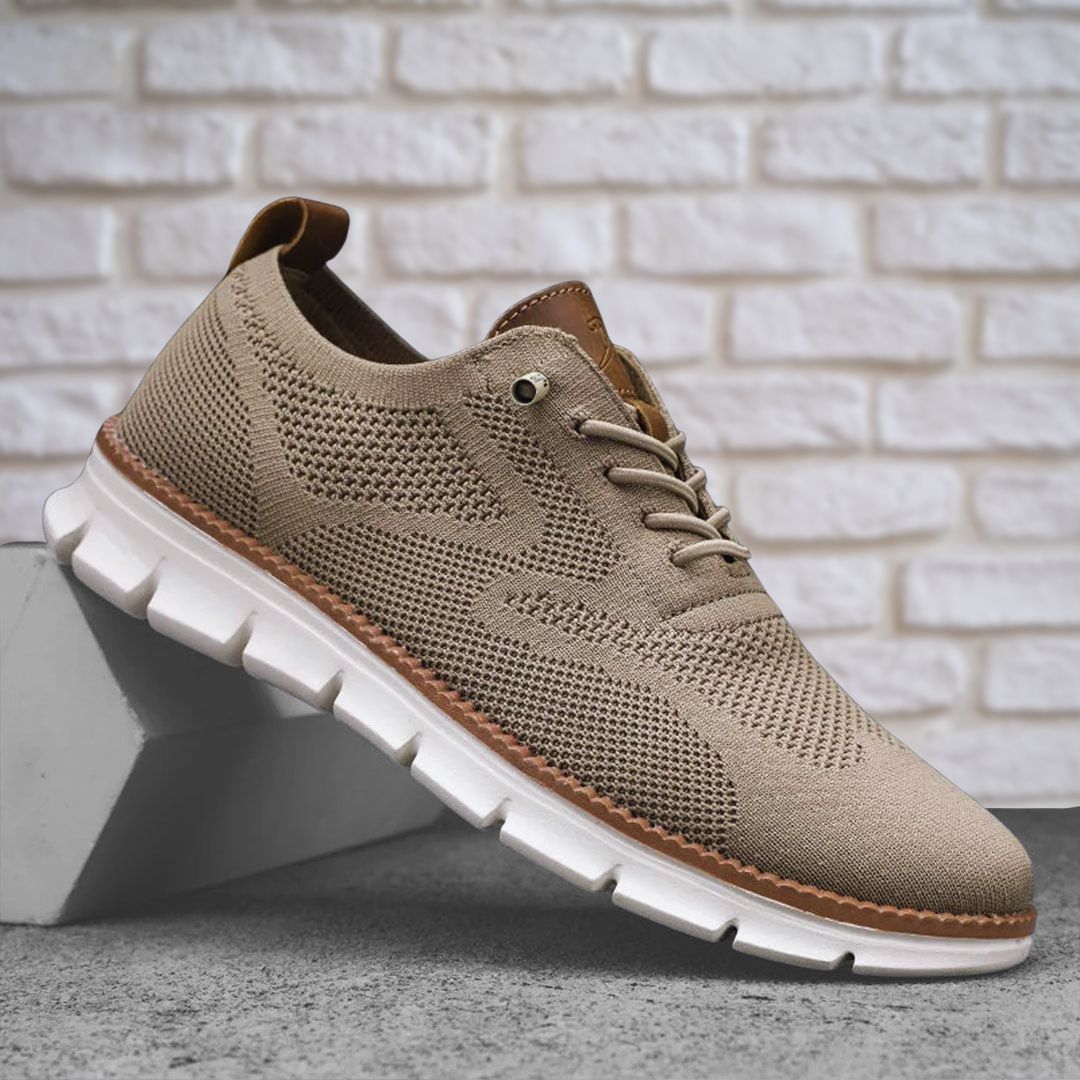 Baskets homme maille à lacets - Kaki
