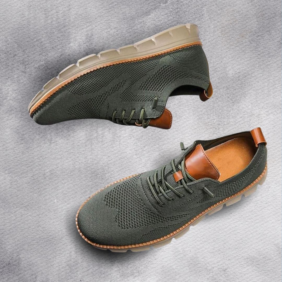 Baskets homme maille à lacets - Vert