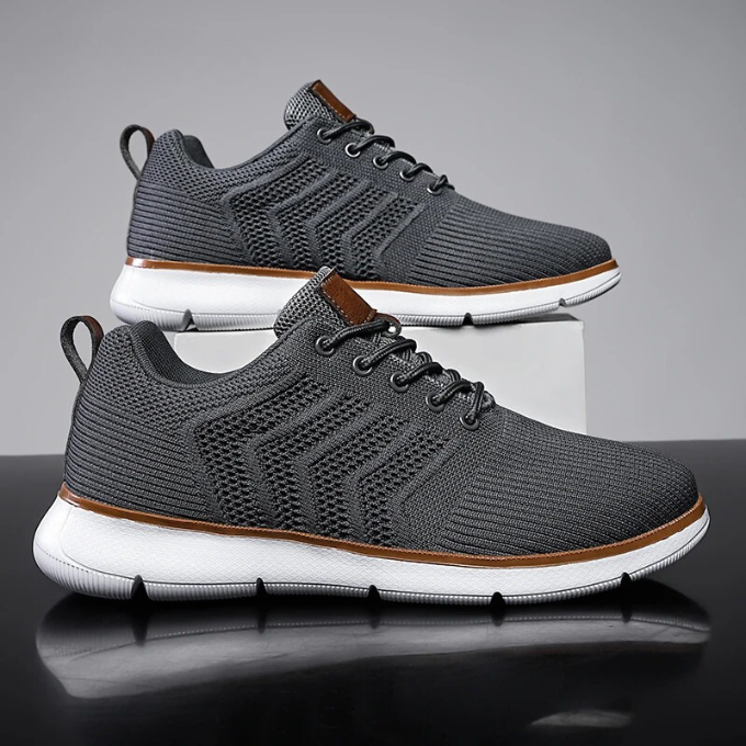 Baskets homme maille ajourée - Gris