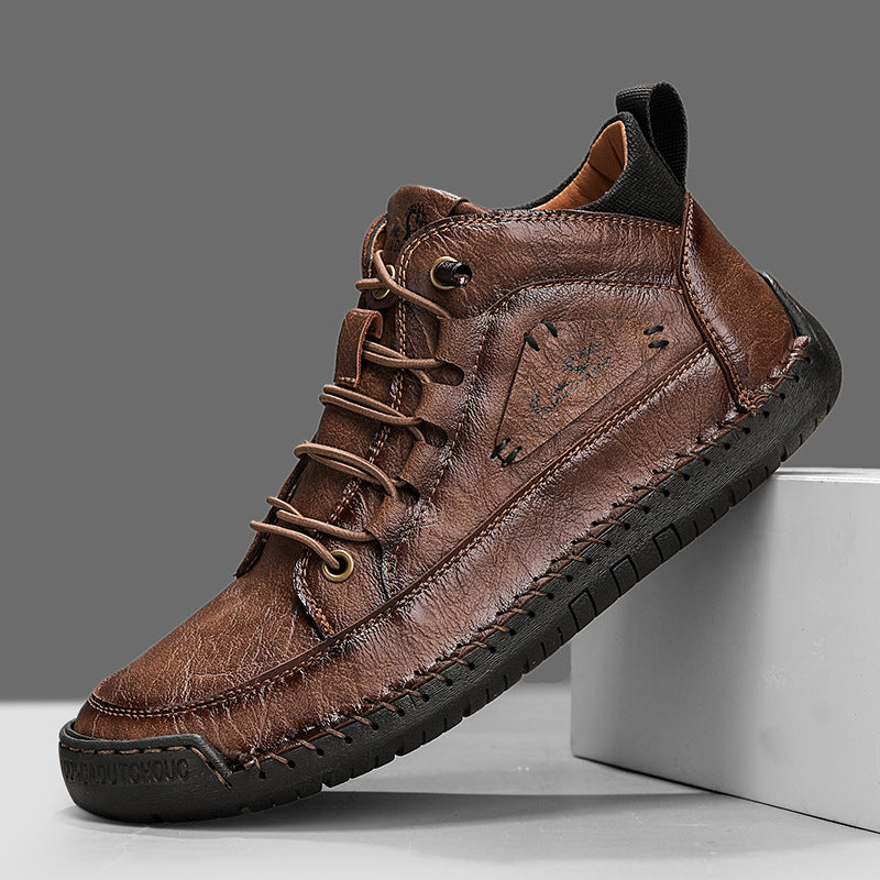 Baskets homme montantes surpiquées - image 5