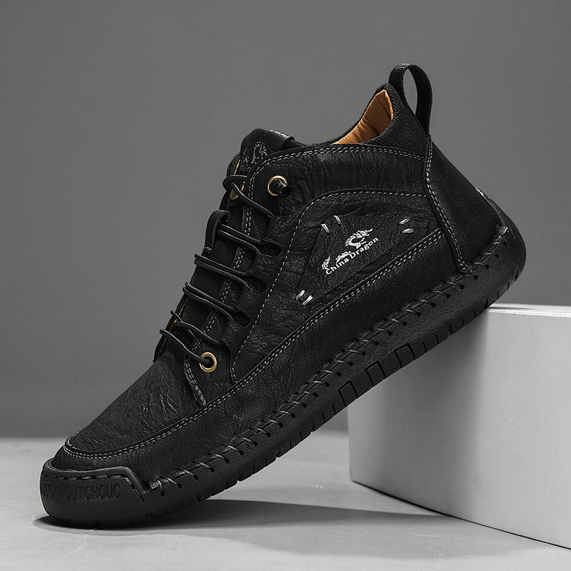 Baskets homme montantes surpiquées - image 7