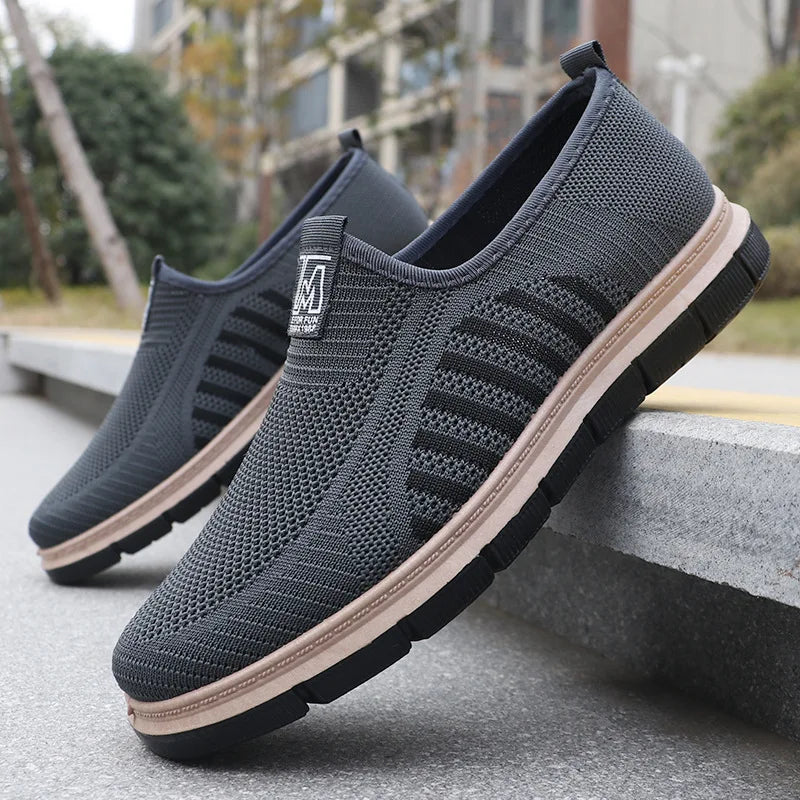 Baskets homme sans lacets semelle épaisse - Gris