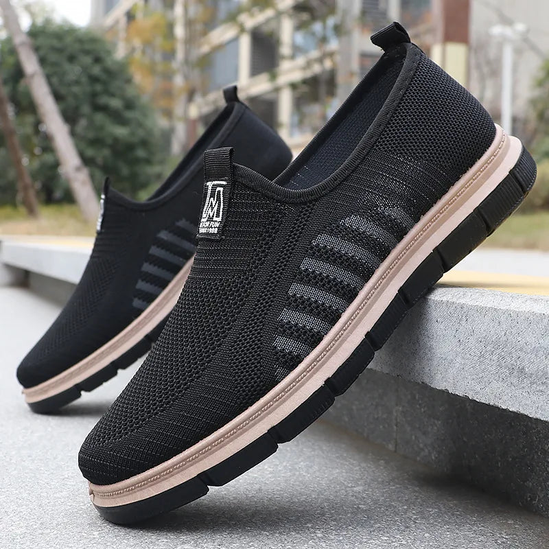 Baskets homme sans lacets semelle épaisse - Noir