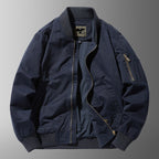 Blouson Bombardier Décontracté Premium pour Homme – Coupe Ample avec Col Montant - Bleu