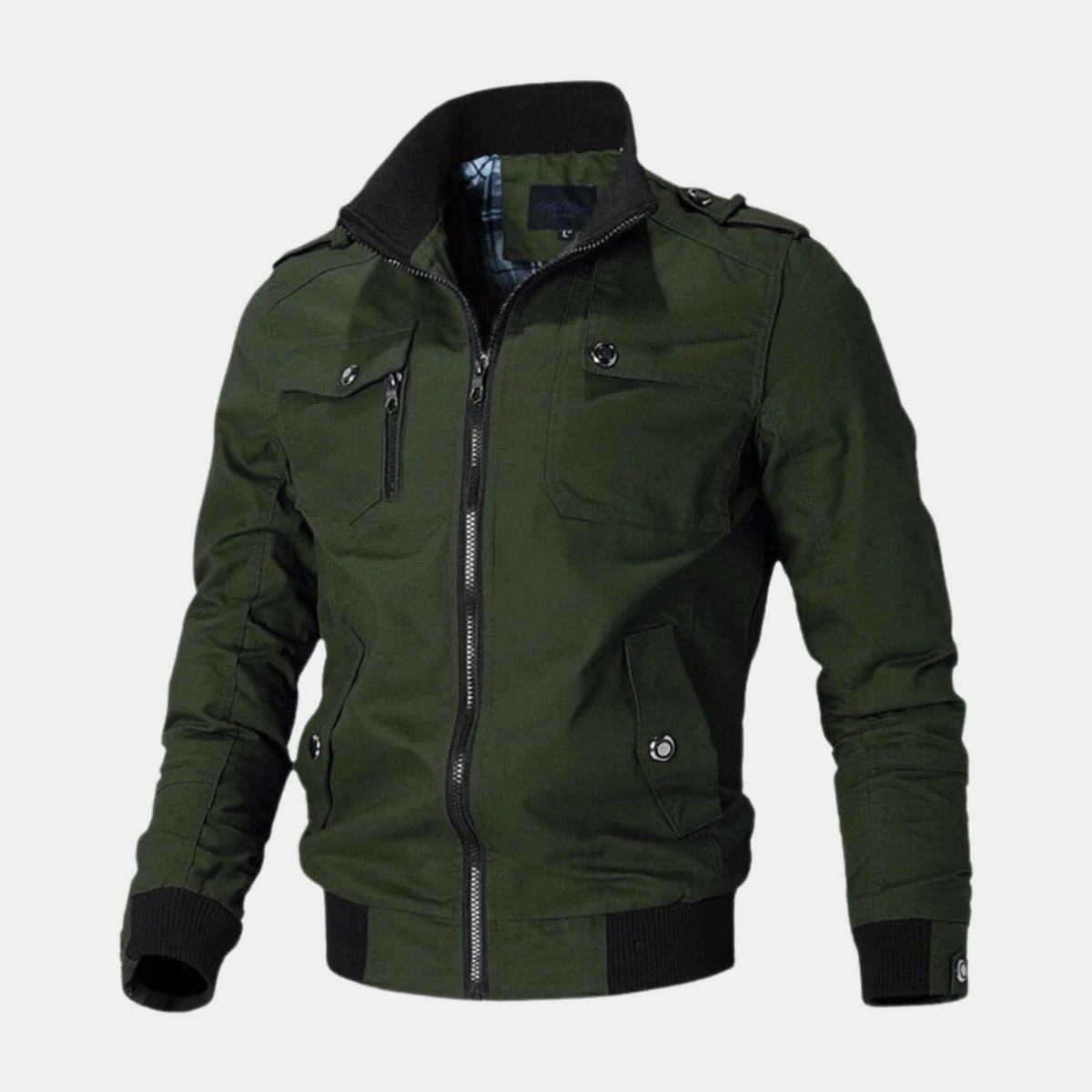 Blouson bombardier léger haut de gamme pour hommes - Vert militaire
