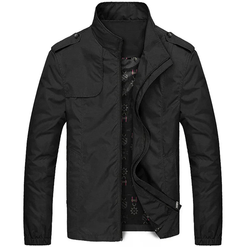 Blouson Bombardier Moderne pour Homme – Veste Zippée Décontractée - Noir