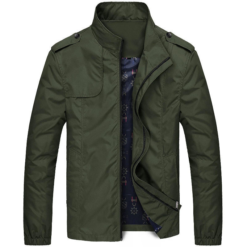 Blouson Bombardier Moderne pour Homme – Veste Zippée Décontractée - Vert