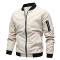Blouson Bomber Homme à Fermeture Éclair – Stylé et Tendance - Beige
