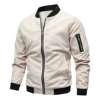 Blouson Bomber Homme à Fermeture Éclair – Stylé et Tendance - Beige