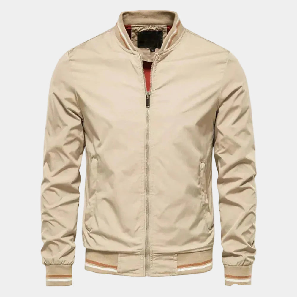 Blouson bomber homme zippé col montant - Kaki