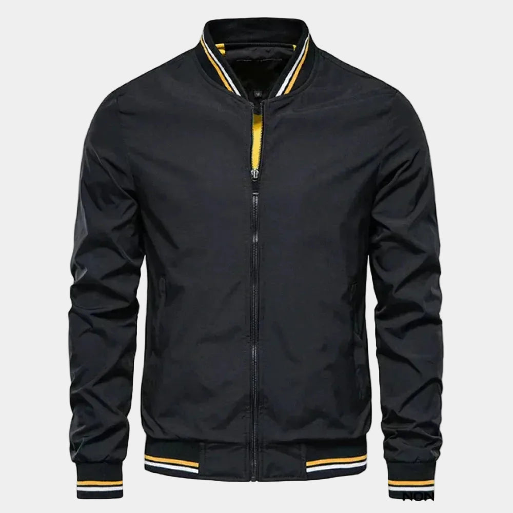 Blouson bomber homme zippé col montant - Noir