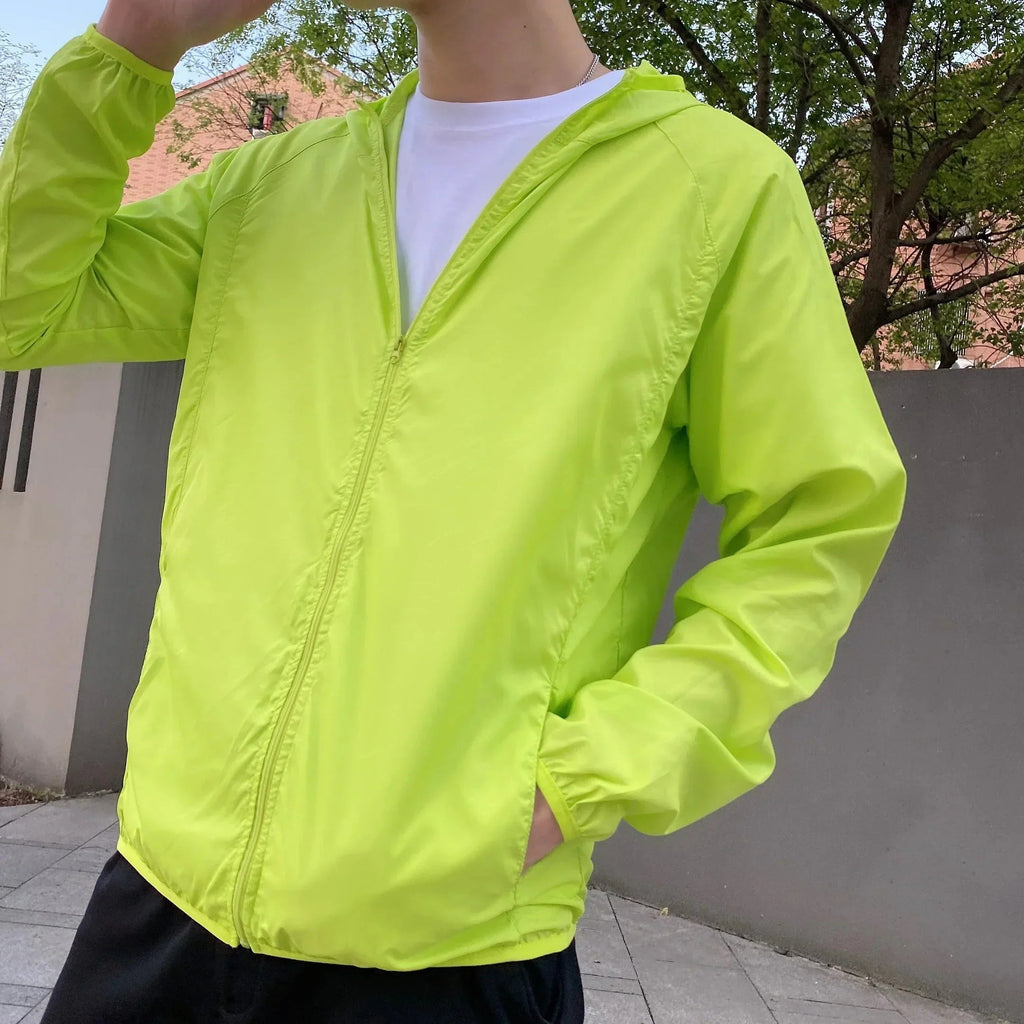 Blouson homme zippé à capuche - Vert clair