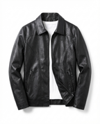 Blouson homme zippé col classique - Noir