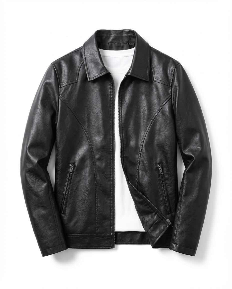 Blouson homme zippé col classique - Noir