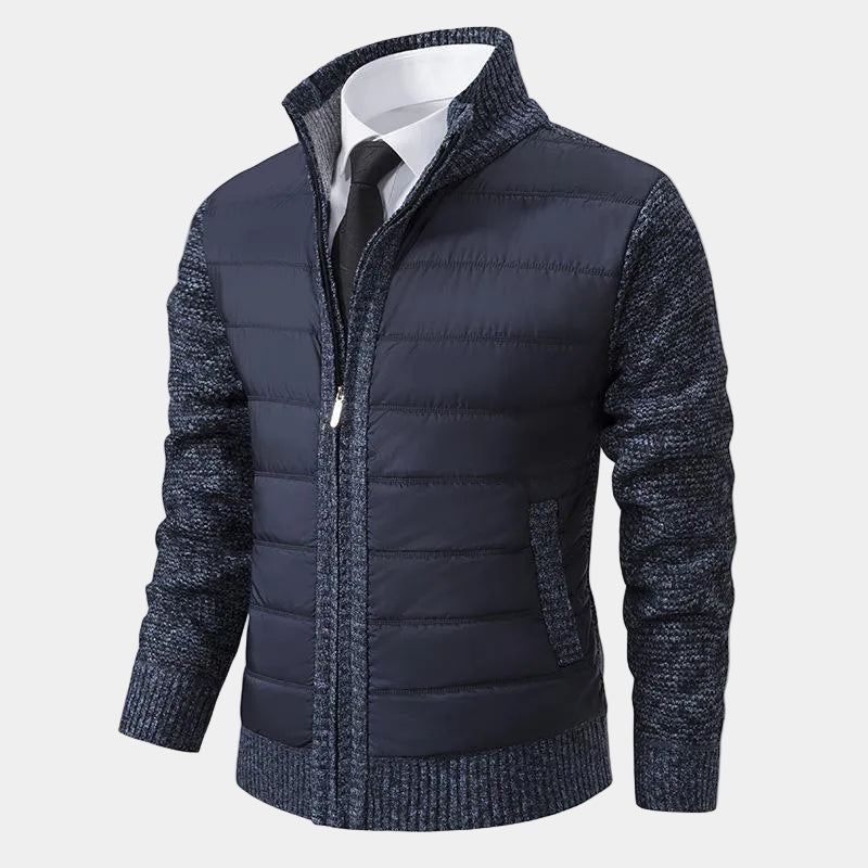 Blouson homme zippé matelassé - Bleu