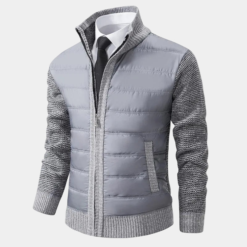 Blouson homme zippé matelassé - Gris clair