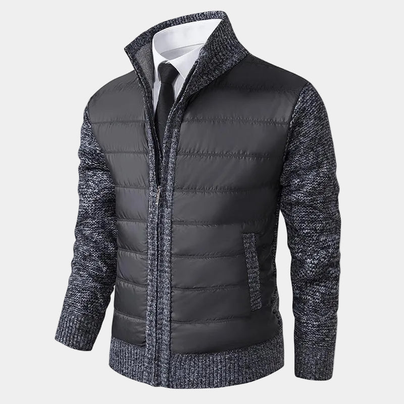 Blouson homme zippé matelassé - Gris foncé