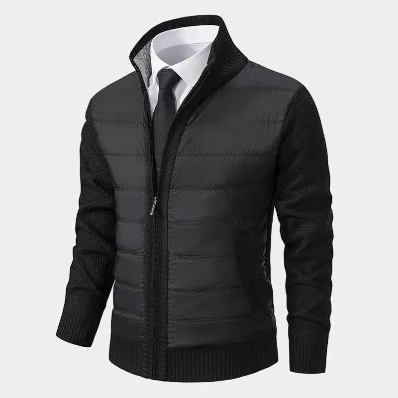 Blouson homme zippé matelassé - Noir