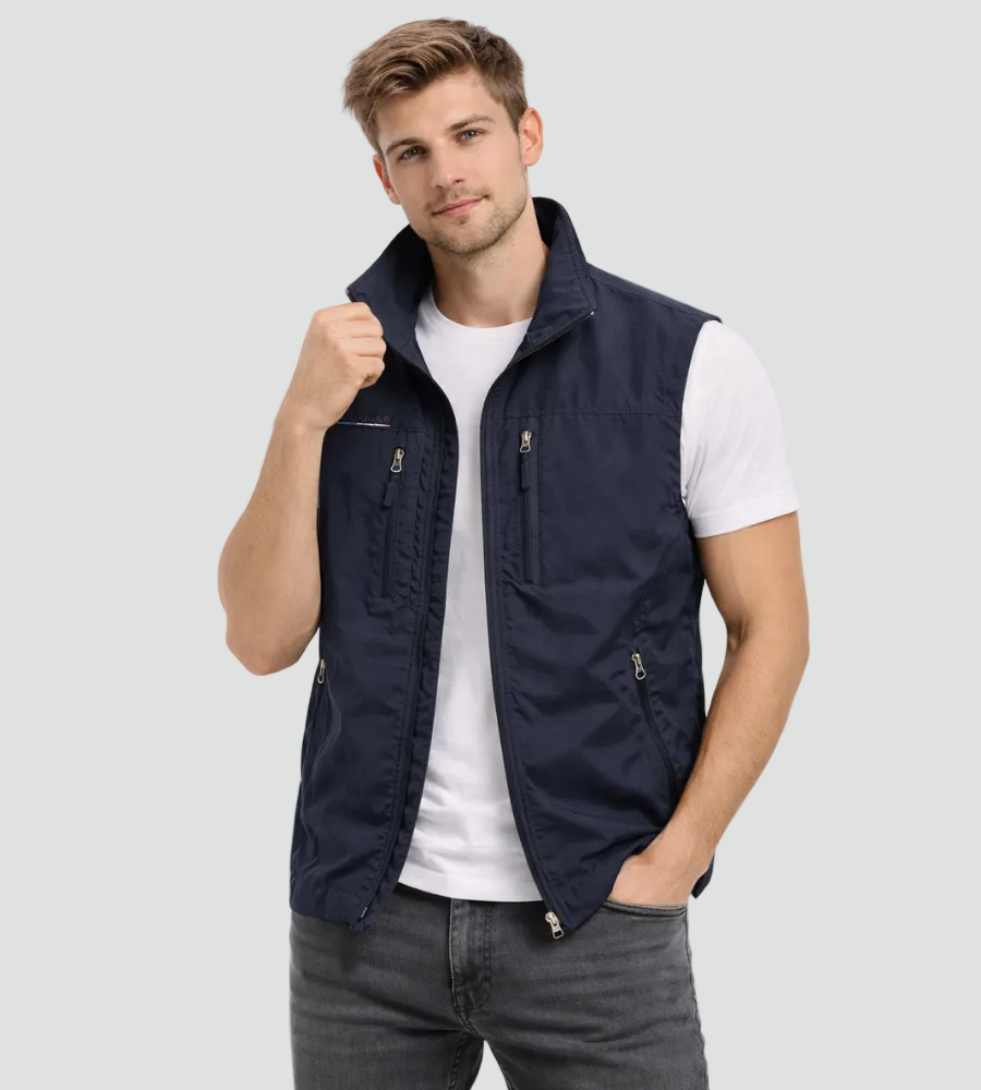 Bodywarmer homme zippe a col montant - Pratique et polyvalent - image 1