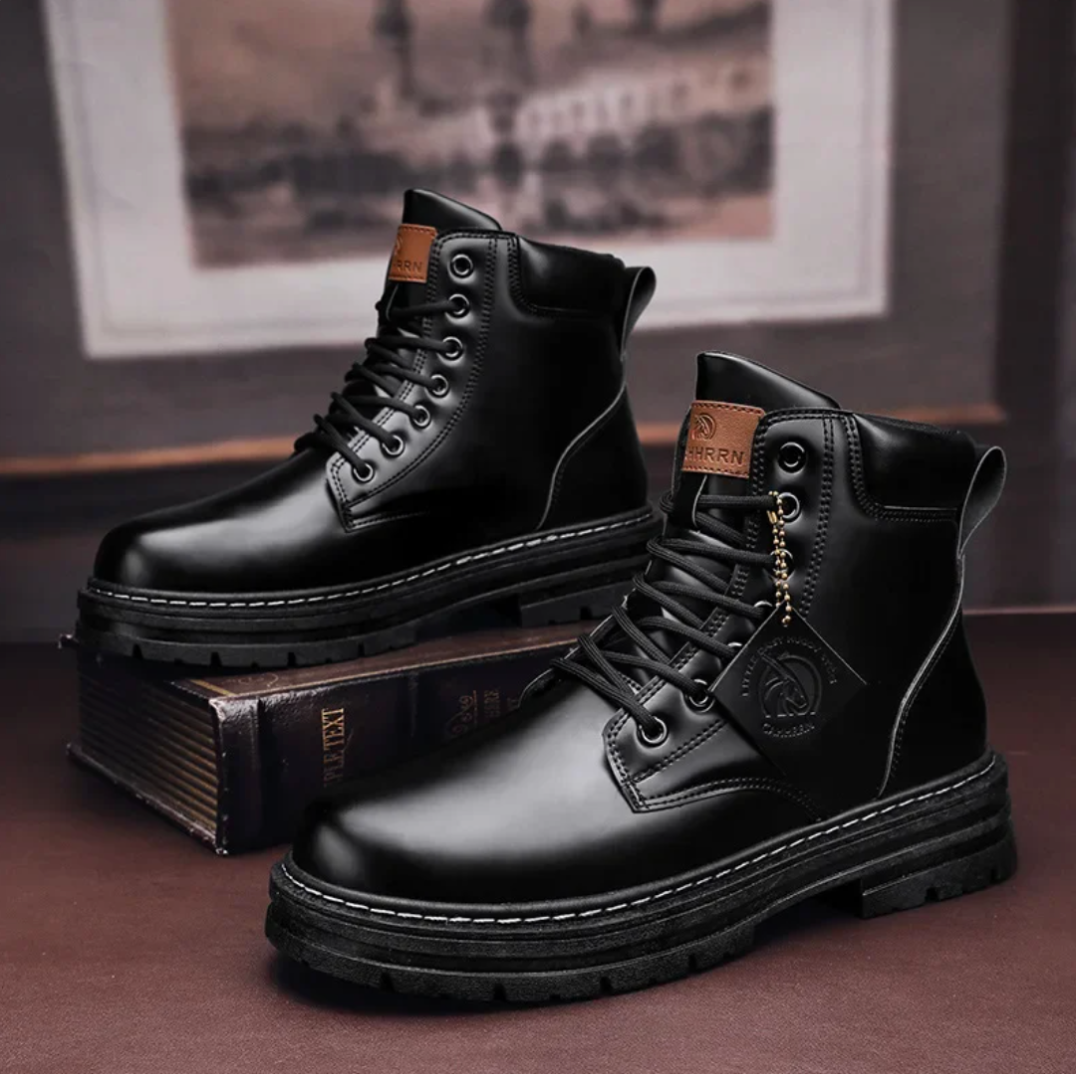 Bottes à Lacets Durables de Luxe pour Homme – Chaussures Confortables au Quotidien - Noir