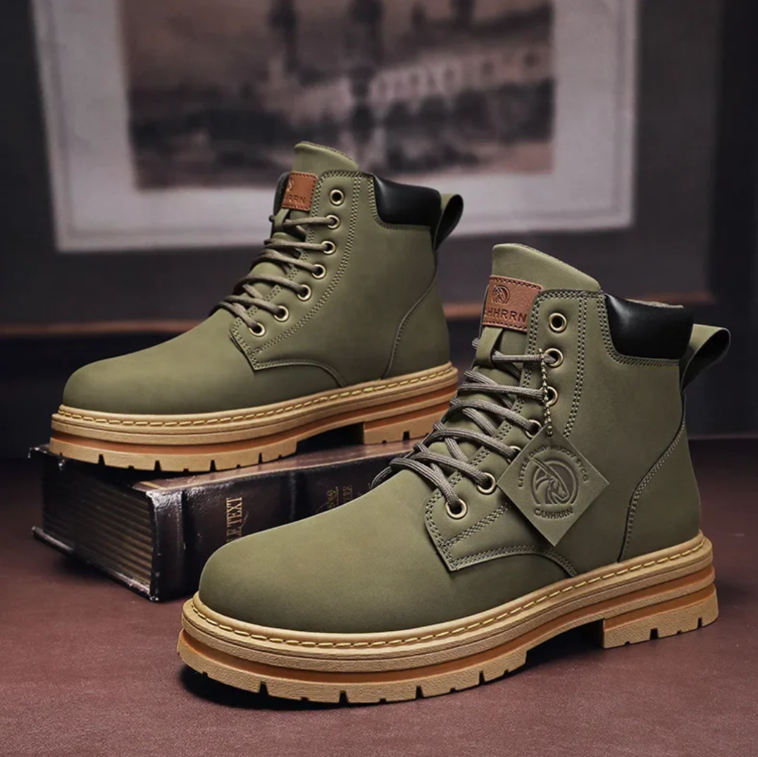 Bottes à Lacets Durables de Luxe pour Homme – Chaussures Confortables au Quotidien - Vert