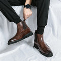 Bottes Chelsea homme perforées - Marron