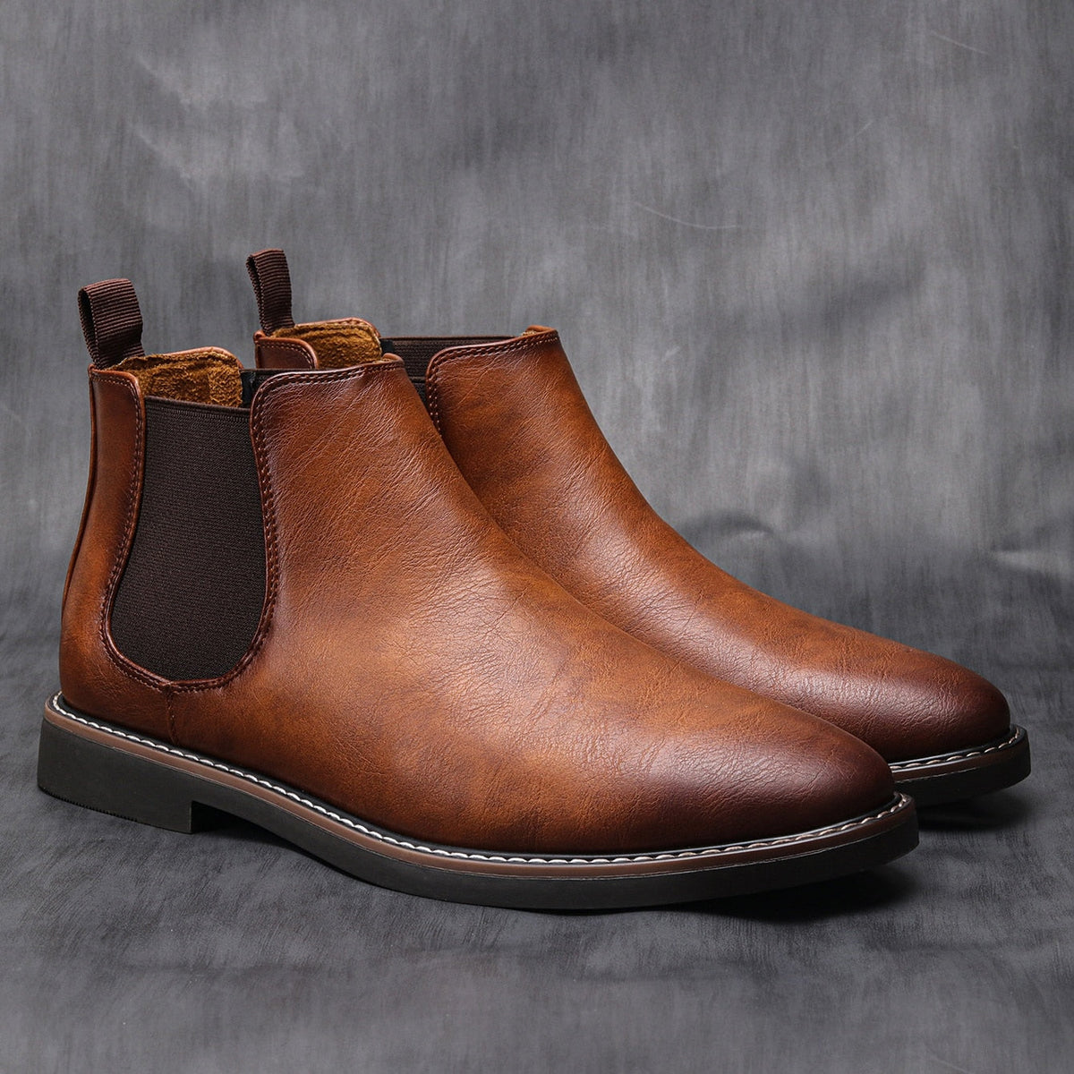 Bottines Chelsea homme à enfiler - Marron