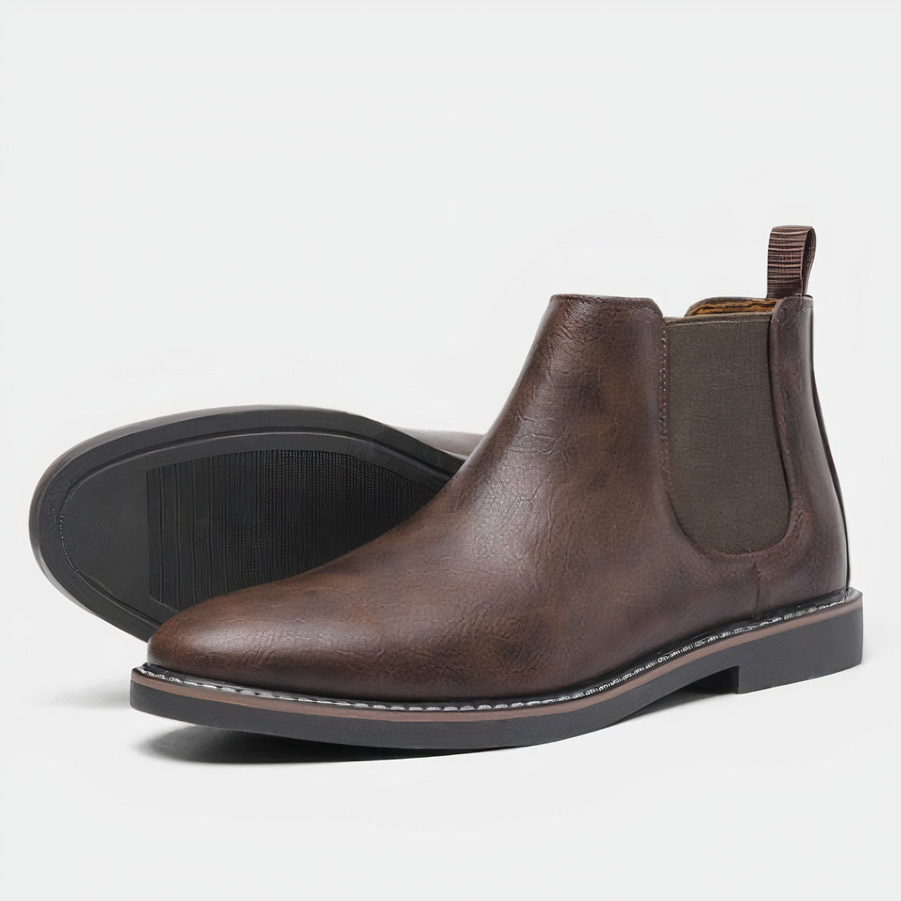 Bottines Chelsea homme à enfiler - Marron foncé