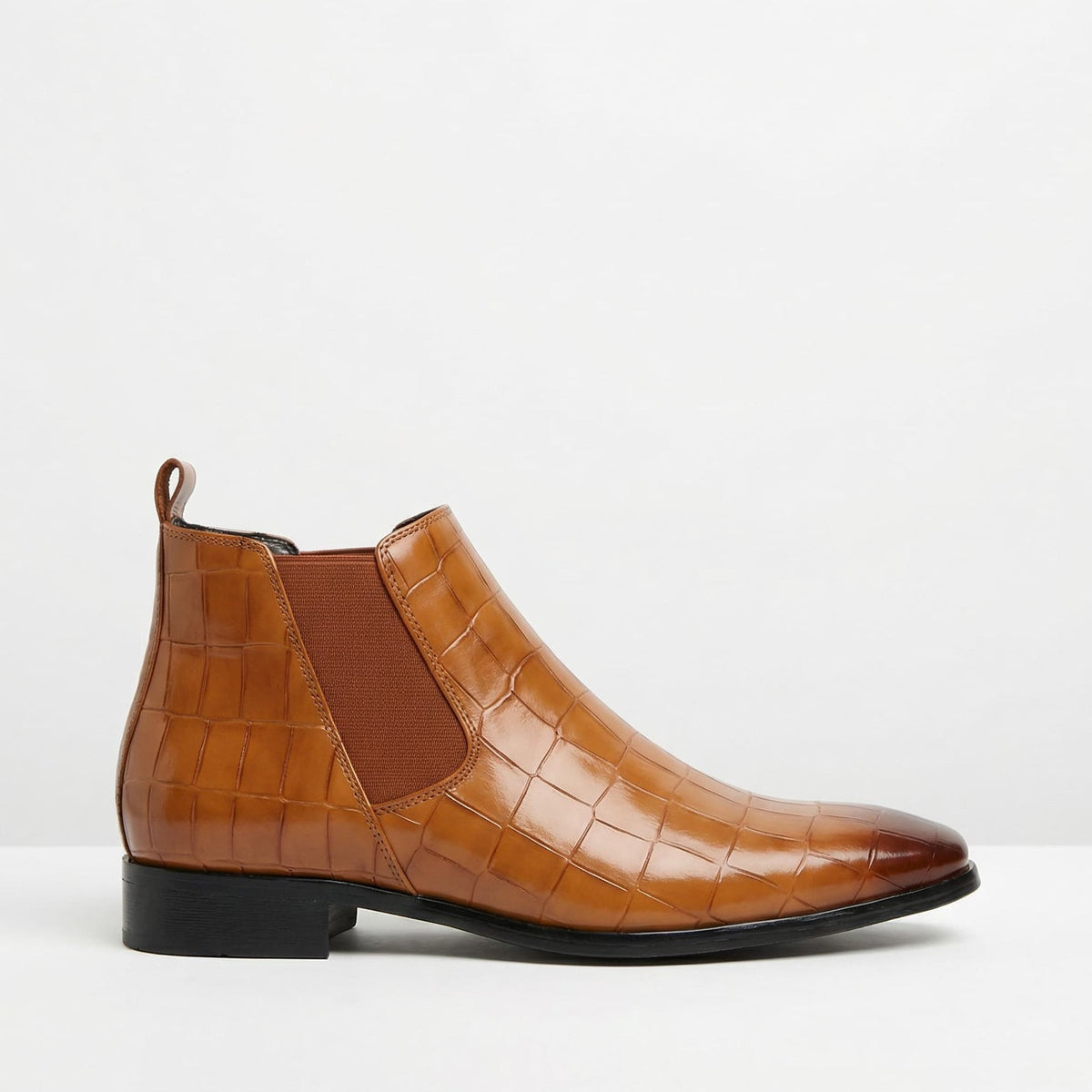 Bottines Chelsea homme texturées - Marron clair