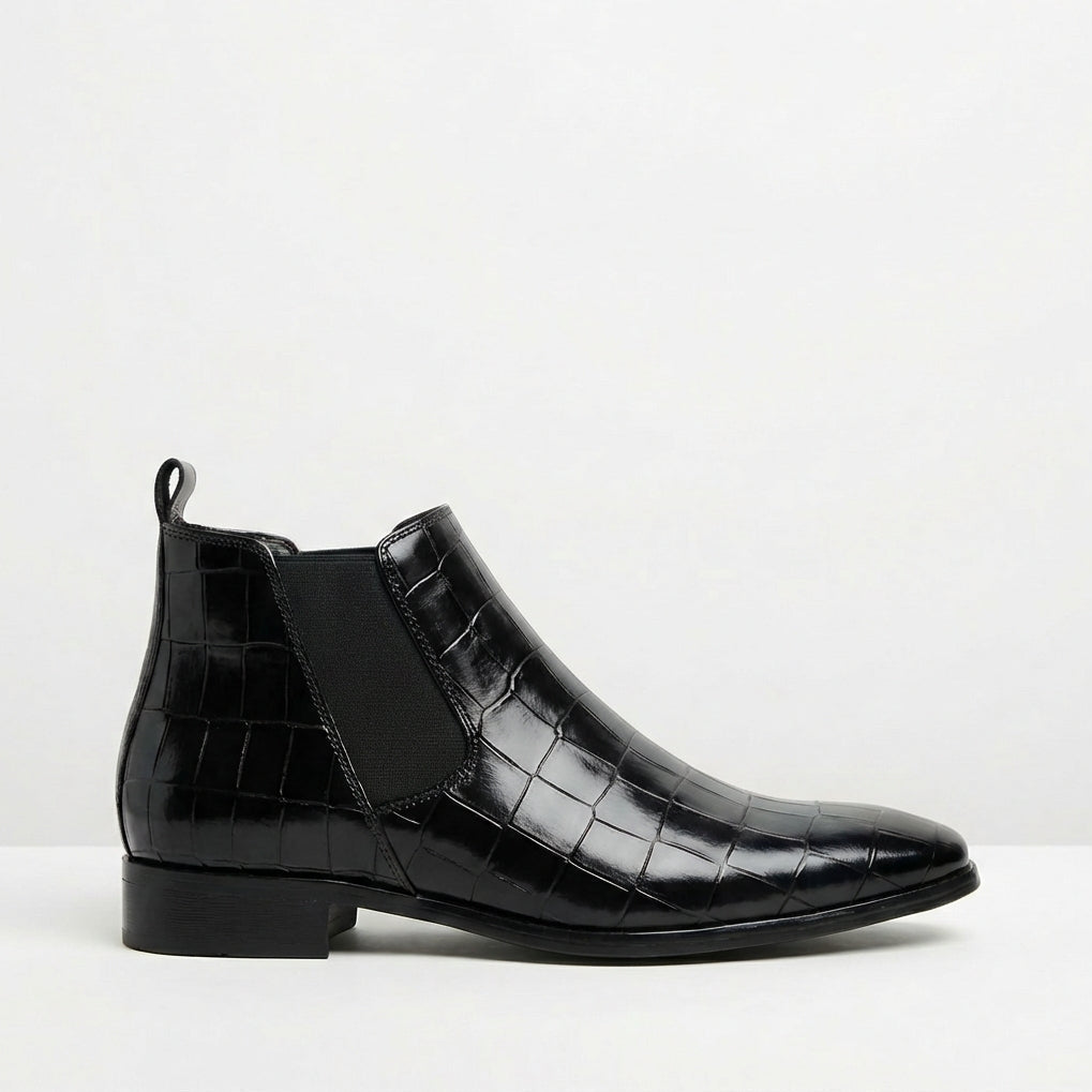 Bottines Chelsea homme texturées - Noir