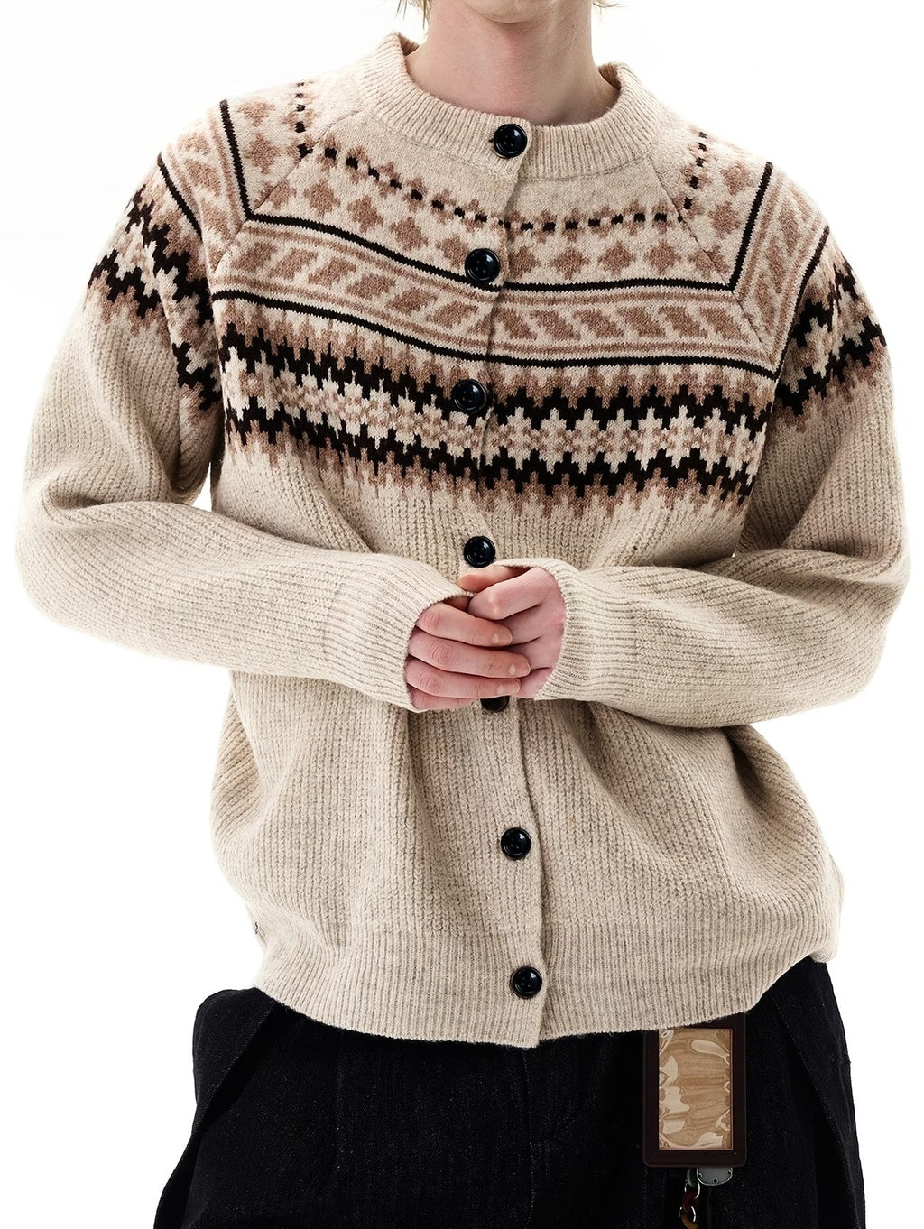 Cardigan Boutonné Côtelé pour Hommes - image 2