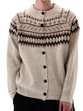 Cardigan Boutonné Côtelé pour Hommes - Multicolore