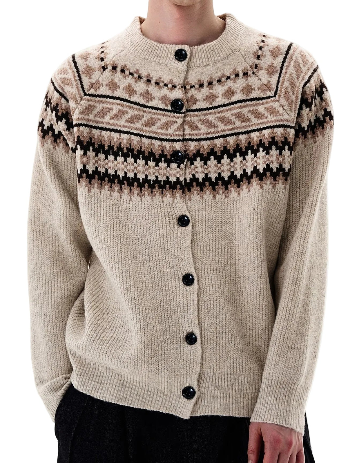 Cardigan Boutonné Côtelé pour Hommes - Multicolore