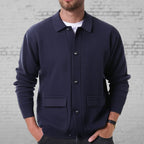 Cardigan Décontracté pour Homme à Boutons – Tricot Confortable et Stylé - Bleu marine