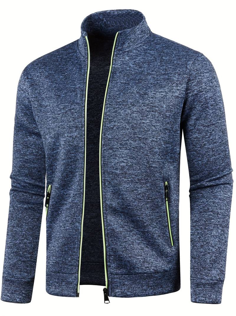 Cardigan en maille zippé - Bleu marine