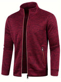 Cardigan en maille zippé - Bourgogne