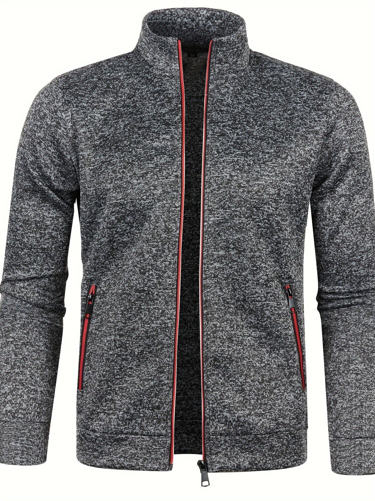 Cardigan en maille zippé - Gris foncé