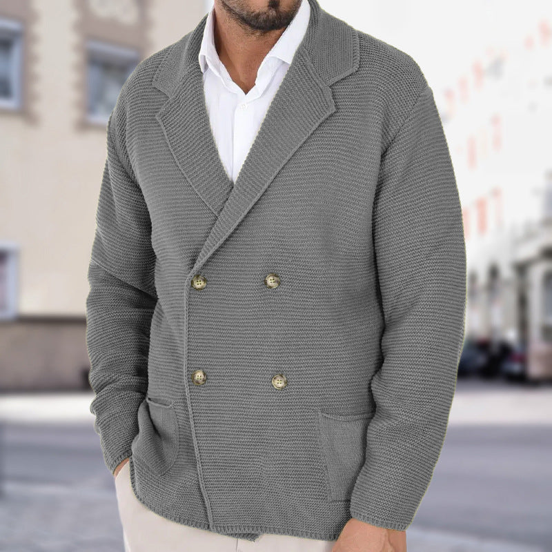 Cardigan Homme à Col Revers – Pull Fitté à Boutonnage Double en Maille Légère - image 3
